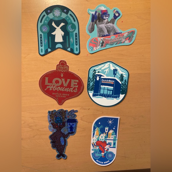 Lot of 12 Rare Hard to find Arizona Dutch Bros Christmas, Halloween stickers - Picture 1 of 4